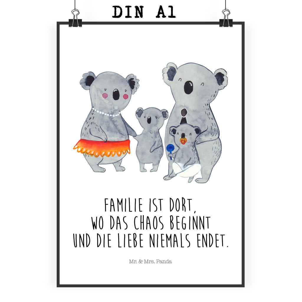 Poster Koala Familie Poster, Wandposter, Bild, Wanddeko, Küchenposter, Kinderposter, Wanddeko Bild, Raumdekoration, Wanddekoration, Handgemaltes Poster, Mr. & Mrs. Panda Poster, Designposter, Kunstdruck, Posterdruck, Familie, Vatertag, Muttertag, Bruder, Schwester, Mama, Papa, Oma, Opa, Koala, Koalas, Family, Kinder, Geschwister, Familienleben