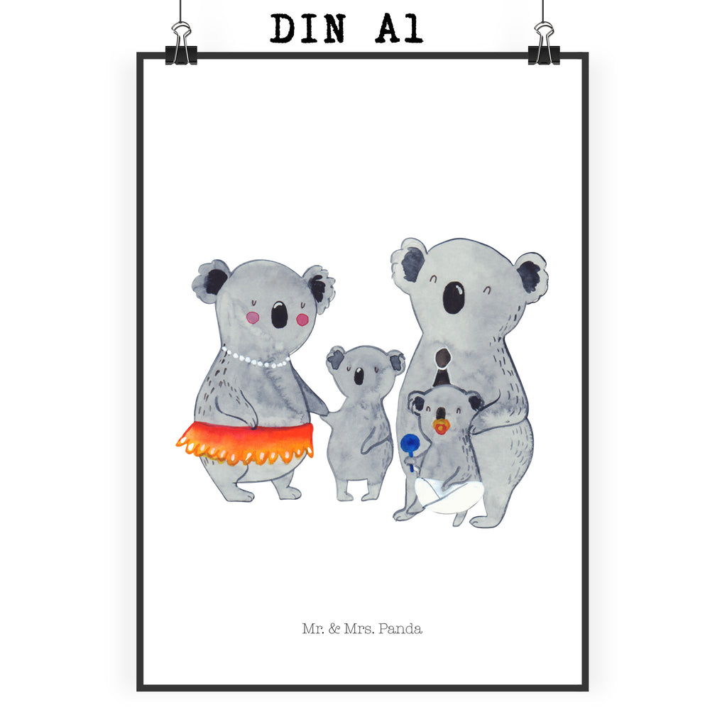 Poster Koala Familie Poster, Wandposter, Bild, Wanddeko, Küchenposter, Kinderposter, Wanddeko Bild, Raumdekoration, Wanddekoration, Handgemaltes Poster, Mr. & Mrs. Panda Poster, Designposter, Kunstdruck, Posterdruck, Familie, Vatertag, Muttertag, Bruder, Schwester, Mama, Papa, Oma, Opa, Koala, Koalas, Family, Kinder, Geschwister, Familienleben