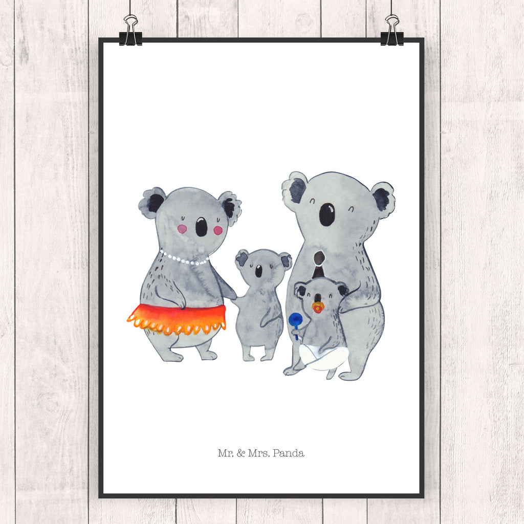 Poster Koala Familie Poster, Wandposter, Bild, Wanddeko, Küchenposter, Kinderposter, Wanddeko Bild, Raumdekoration, Wanddekoration, Handgemaltes Poster, Mr. & Mrs. Panda Poster, Designposter, Kunstdruck, Posterdruck, Familie, Vatertag, Muttertag, Bruder, Schwester, Mama, Papa, Oma, Opa, Koala, Koalas, Family, Kinder, Geschwister, Familienleben