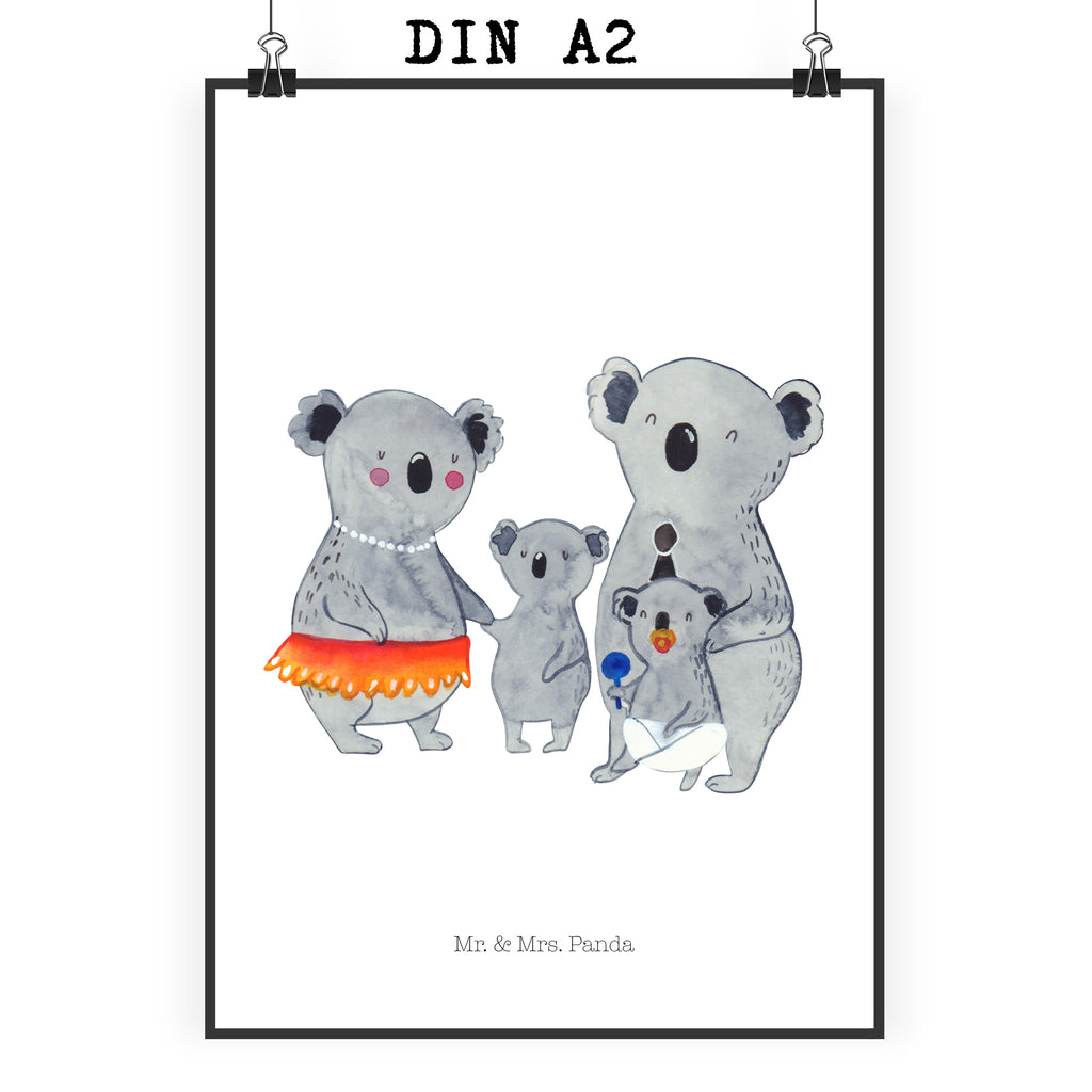 Poster Koala Familie Poster, Wandposter, Bild, Wanddeko, Küchenposter, Kinderposter, Wanddeko Bild, Raumdekoration, Wanddekoration, Handgemaltes Poster, Mr. & Mrs. Panda Poster, Designposter, Kunstdruck, Posterdruck, Familie, Vatertag, Muttertag, Bruder, Schwester, Mama, Papa, Oma, Opa, Koala, Koalas, Family, Kinder, Geschwister, Familienleben
