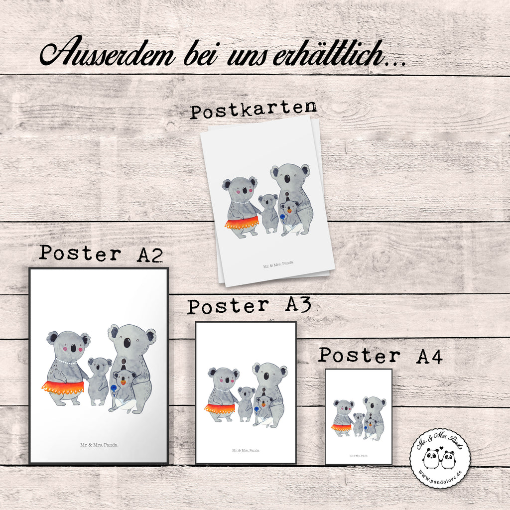 Poster Koala Familie Poster, Wandposter, Bild, Wanddeko, Küchenposter, Kinderposter, Wanddeko Bild, Raumdekoration, Wanddekoration, Handgemaltes Poster, Mr. & Mrs. Panda Poster, Designposter, Kunstdruck, Posterdruck, Familie, Vatertag, Muttertag, Bruder, Schwester, Mama, Papa, Oma, Opa, Koala, Koalas, Family, Kinder, Geschwister, Familienleben