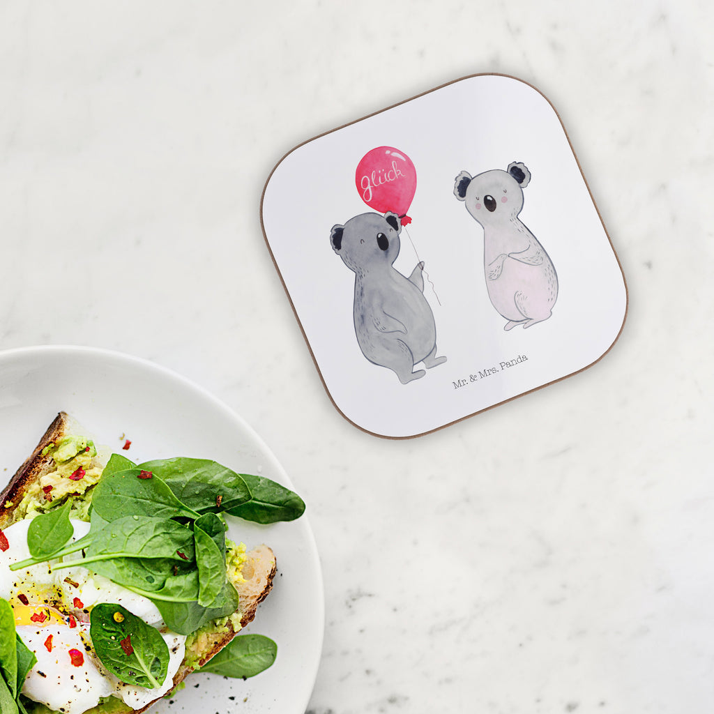 Quadratische Untersetzer Koala Luftballon Bierdeckel, Glasuntersetzer, Untersetzer Gläser, Getränkeuntersetzer, Koala, Koalabär, Luftballon, Party, Geburtstag, Geschenk