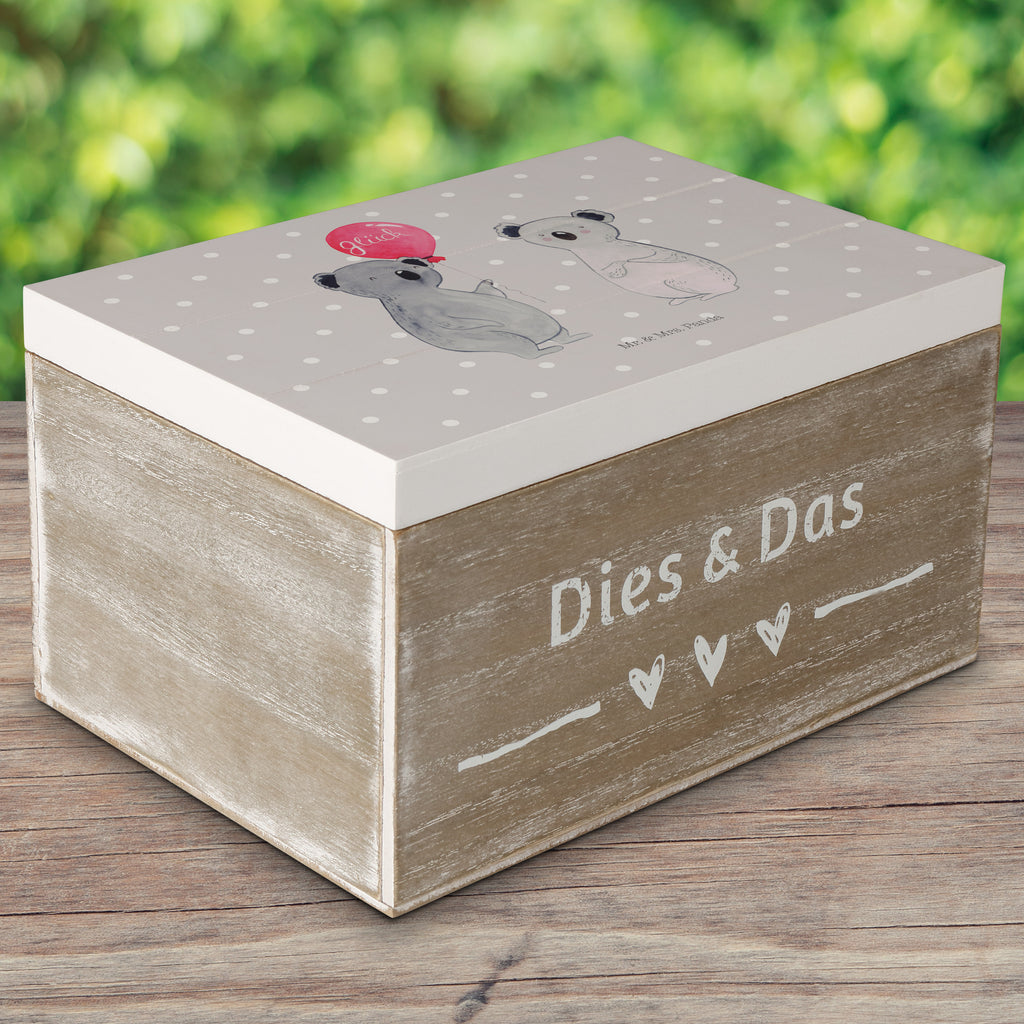 Holzkiste Koala Luftballon Holzkiste, Kiste, Schatzkiste, Truhe, Schatulle, XXL, Erinnerungsbox, Erinnerungskiste, Dekokiste, Aufbewahrungsbox, Koala, Koalabär, Luftballon, Party, Geburtstag, Geschenk