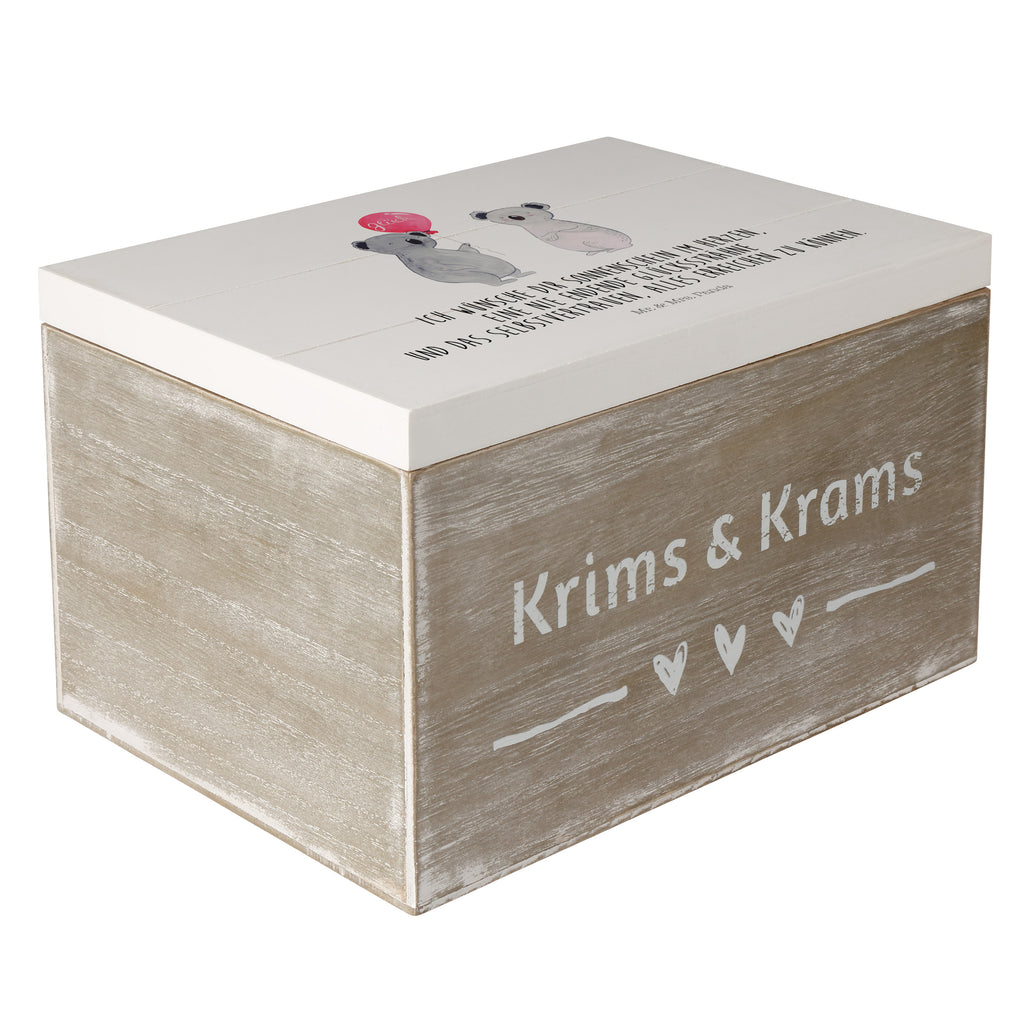 Holzkiste Koala Luftballon Holzkiste, Kiste, Schatzkiste, Truhe, Schatulle, XXL, Erinnerungsbox, Erinnerungskiste, Dekokiste, Aufbewahrungsbox, Koala, Koalabär, Luftballon, Party, Geburtstag, Geschenk