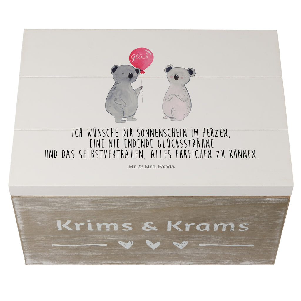 Holzkiste Koala Luftballon Holzkiste, Kiste, Schatzkiste, Truhe, Schatulle, XXL, Erinnerungsbox, Erinnerungskiste, Dekokiste, Aufbewahrungsbox, Koala, Koalabär, Luftballon, Party, Geburtstag, Geschenk