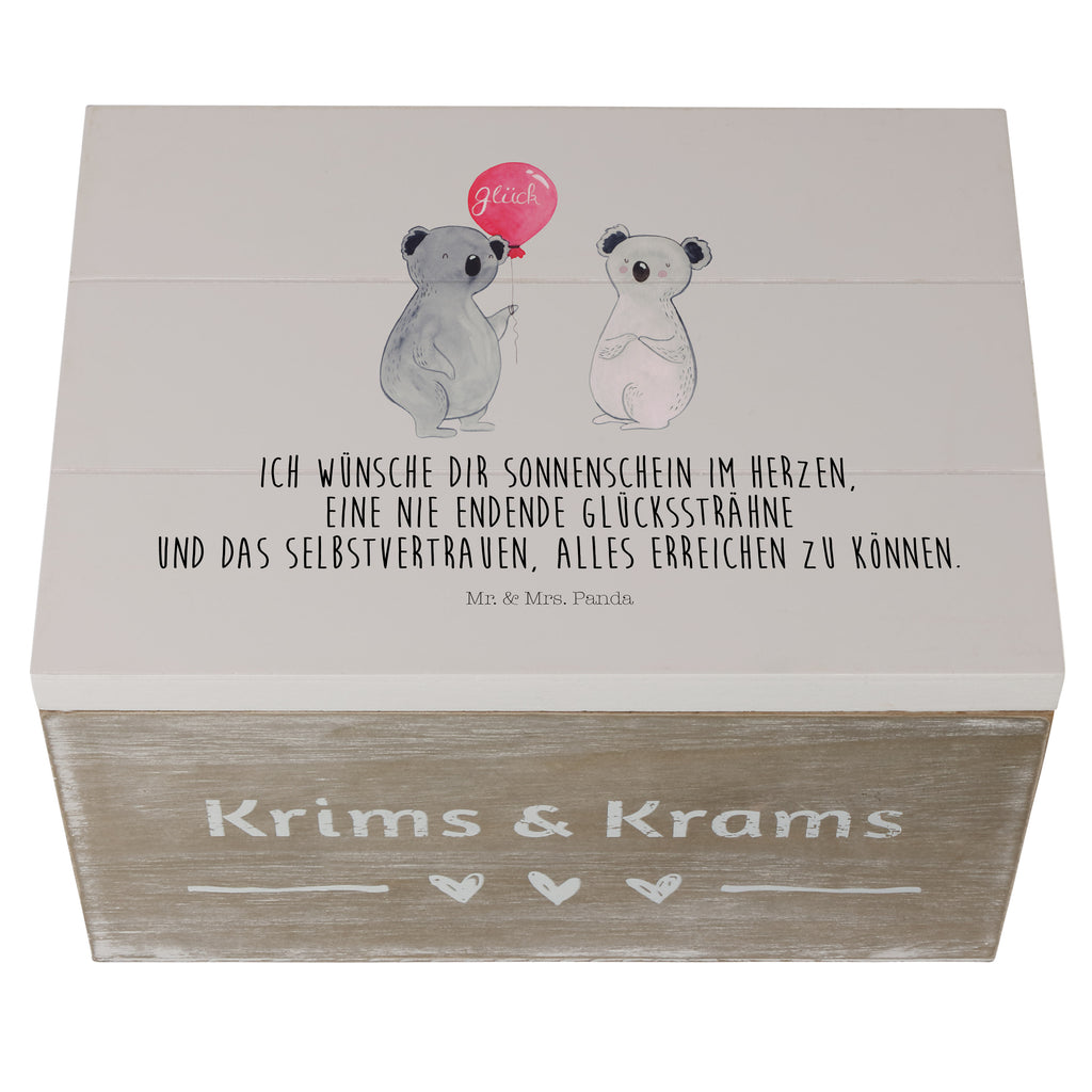 Holzkiste Koala Luftballon Holzkiste, Kiste, Schatzkiste, Truhe, Schatulle, XXL, Erinnerungsbox, Erinnerungskiste, Dekokiste, Aufbewahrungsbox, Koala, Koalabär, Luftballon, Party, Geburtstag, Geschenk
