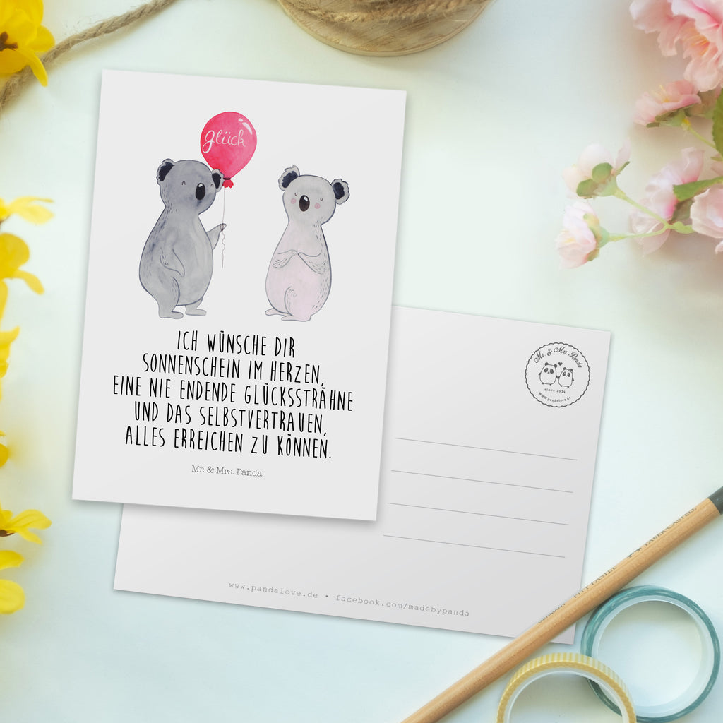 Postkarte Koala Luftballon Geschenkkarte, Grußkarte, Karte, Einladung, Ansichtskarte, Geburtstagskarte, Einladungskarte, Dankeskarte, Koala, Koalabär, Luftballon, Party, Geburtstag, Geschenk