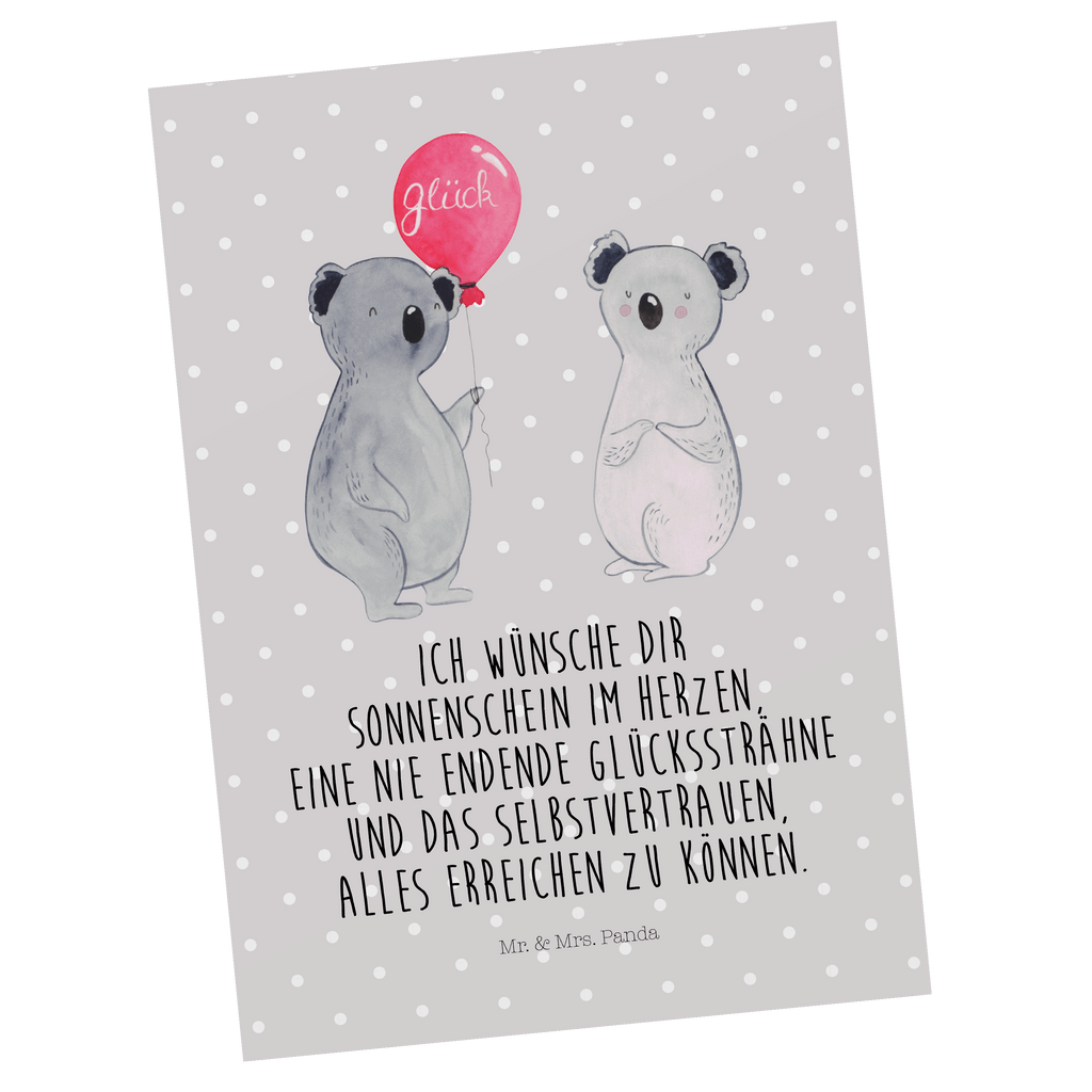 Postkarte Koala Luftballon Geschenkkarte, Grußkarte, Karte, Einladung, Ansichtskarte, Geburtstagskarte, Einladungskarte, Dankeskarte, Koala, Koalabär, Luftballon, Party, Geburtstag, Geschenk