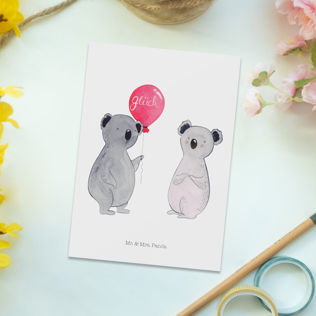Postkarte Koala Luftballon Geschenkkarte, Grußkarte, Karte, Einladung, Ansichtskarte, Geburtstagskarte, Einladungskarte, Dankeskarte, Koala, Koalabär, Luftballon, Party, Geburtstag, Geschenk
