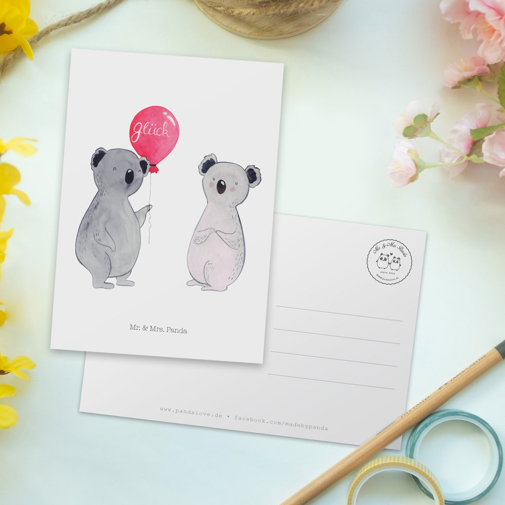 Postkarte Koala Luftballon Geschenkkarte, Grußkarte, Karte, Einladung, Ansichtskarte, Geburtstagskarte, Einladungskarte, Dankeskarte, Koala, Koalabär, Luftballon, Party, Geburtstag, Geschenk