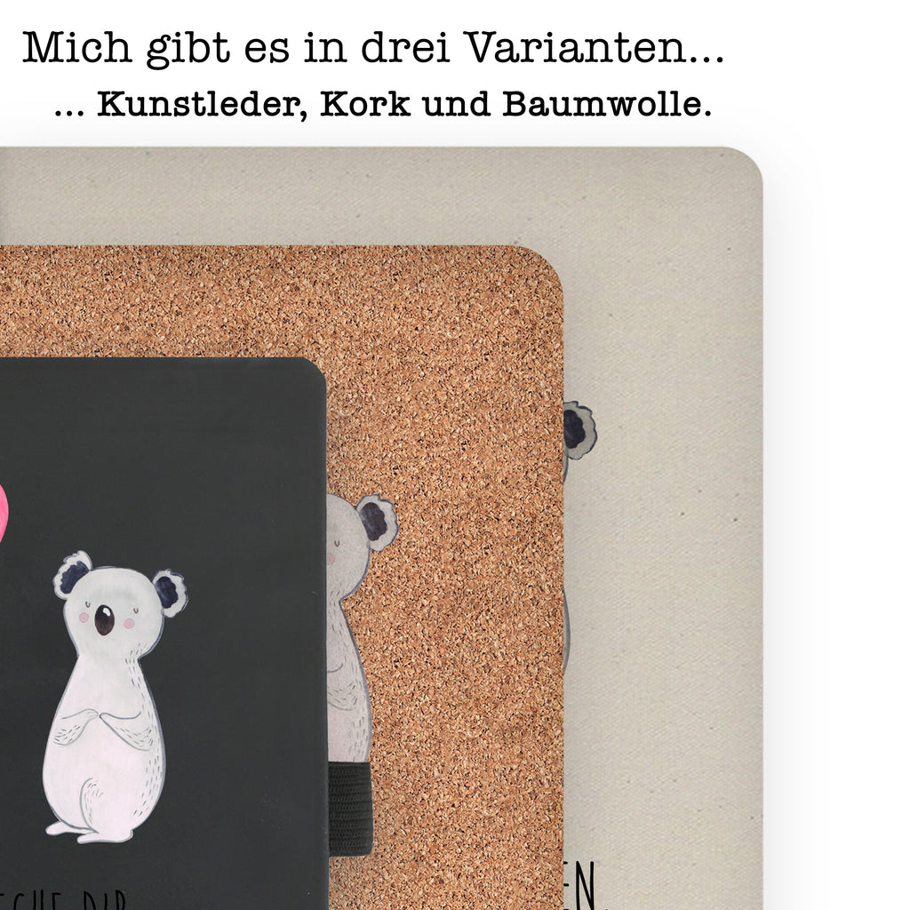 DIN A4 Baumwoll Notizbuch Koala Luftballon Notizen, Eintragebuch, Tagebuch, Notizblock, Adressbuch, Journal, Kladde, Skizzenbuch, Notizheft, Schreibbuch, Schreibheft, Koala, Koalabär, Luftballon, Party, Geburtstag, Geschenk