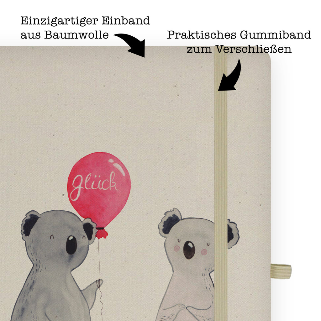 DIN A4 Baumwoll Notizbuch Koala Luftballon Notizen, Eintragebuch, Tagebuch, Notizblock, Adressbuch, Journal, Kladde, Skizzenbuch, Notizheft, Schreibbuch, Schreibheft, Koala, Koalabär, Luftballon, Party, Geburtstag, Geschenk