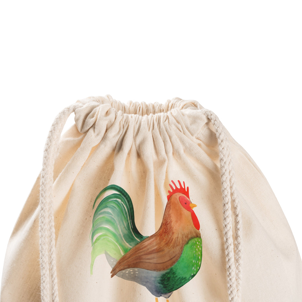 Sportbeutel Hahn mit Korn Turnbeutel, Beutel, Sporttasche, Tasche, Stoffbeutel, Bauernhof, Hoftiere, Landwirt, Landwirtin, Hahn, Korn, Henne, Eier, Natur