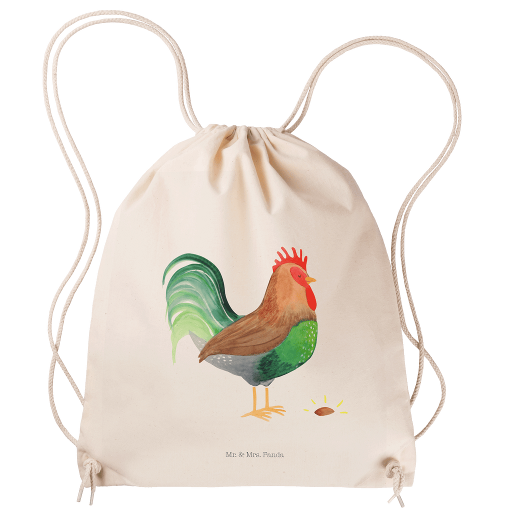 Sportbeutel Hahn mit Korn Turnbeutel, Beutel, Sporttasche, Tasche, Stoffbeutel, Bauernhof, Hoftiere, Landwirt, Landwirtin, Hahn, Korn, Henne, Eier, Natur