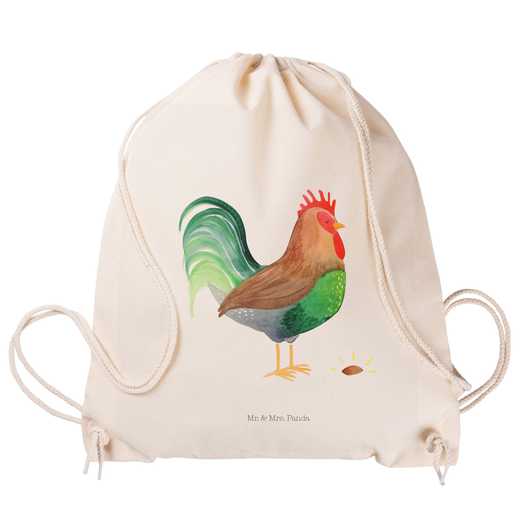 Sportbeutel Hahn mit Korn Turnbeutel, Beutel, Sporttasche, Tasche, Stoffbeutel, Bauernhof, Hoftiere, Landwirt, Landwirtin, Hahn, Korn, Henne, Eier, Natur