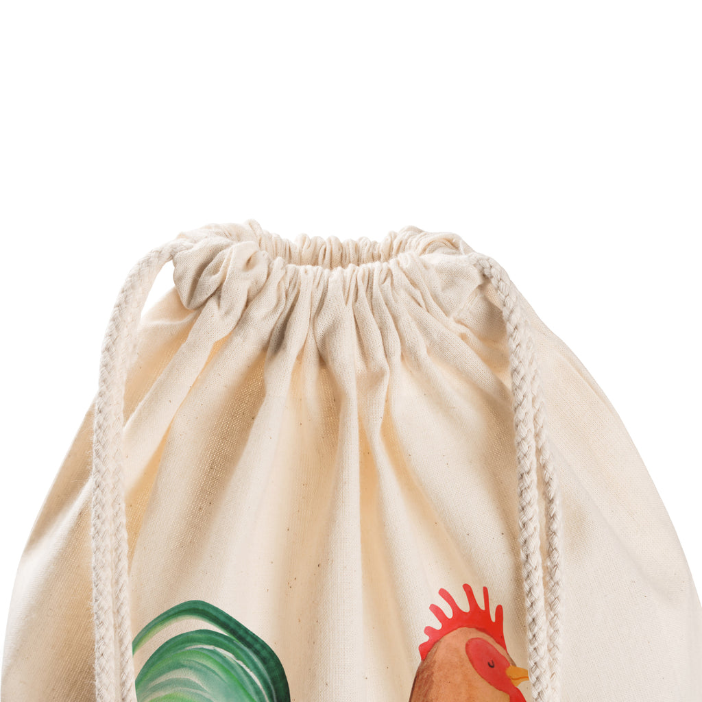 Sportbeutel Hahn mit Korn Turnbeutel, Beutel, Sporttasche, Tasche, Stoffbeutel, Bauernhof, Hoftiere, Landwirt, Landwirtin, Hahn, Korn, Henne, Eier, Natur