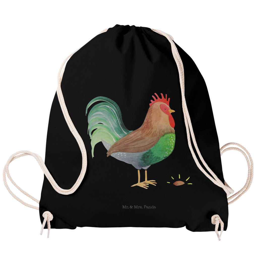 Sportbeutel Hahn mit Korn Turnbeutel, Beutel, Sporttasche, Tasche, Stoffbeutel, Bauernhof, Hoftiere, Landwirt, Landwirtin, Hahn, Korn, Henne, Eier, Natur