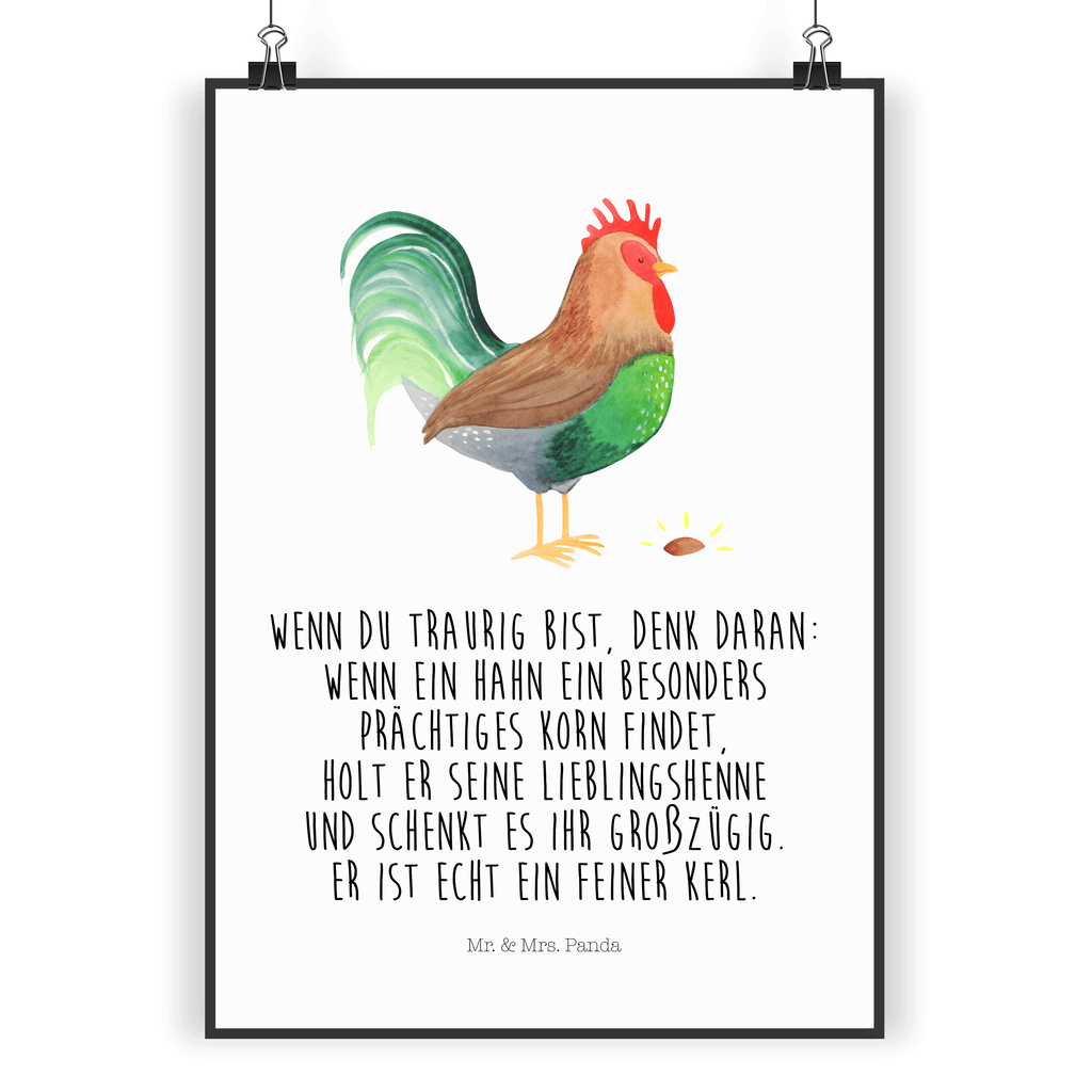 Poster Hahn mit Korn Poster, Wandposter, Bild, Wanddeko, Küchenposter, Kinderposter, Wanddeko Bild, Raumdekoration, Wanddekoration, Handgemaltes Poster, Mr. & Mrs. Panda Poster, Designposter, Kunstdruck, Posterdruck, Bauernhof, Hoftiere, Landwirt, Landwirtin, Hahn, Korn, Henne, Eier, Natur