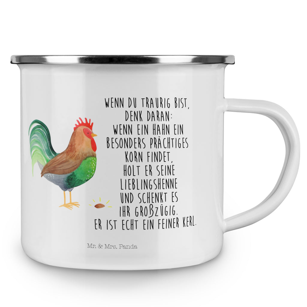 Camping Emaille Tasse Hahn mit Korn Campingtasse, Trinkbecher, Metalltasse, Outdoor Tasse, Emaille Trinkbecher, Blechtasse Outdoor, Emaille Campingbecher, Edelstahl Trinkbecher, Metalltasse für Camping, Kaffee Blechtasse, Camping Tasse Metall, Bauernhof, Hoftiere, Landwirt, Landwirtin, Hahn, Korn, Henne, Eier, Natur