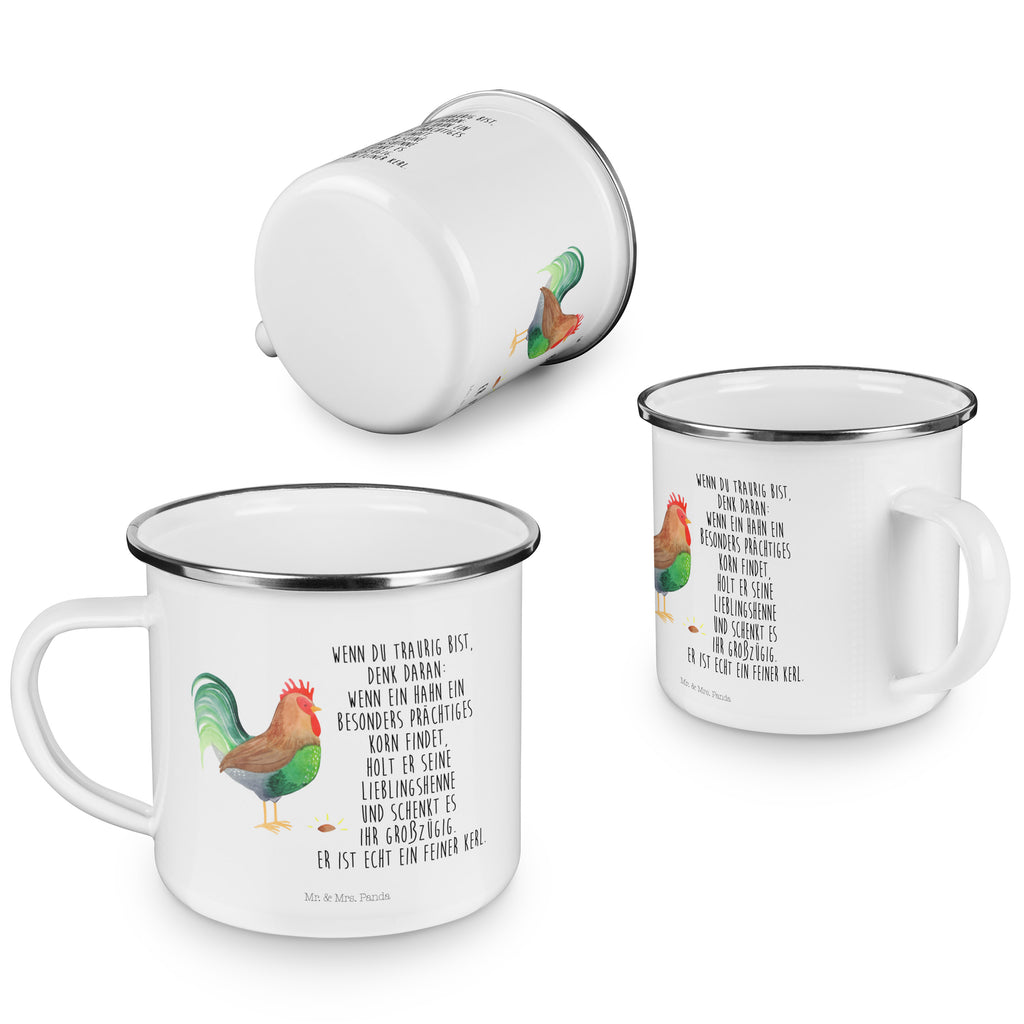 Camping Emaille Tasse Hahn mit Korn Campingtasse, Trinkbecher, Metalltasse, Outdoor Tasse, Emaille Trinkbecher, Blechtasse Outdoor, Emaille Campingbecher, Edelstahl Trinkbecher, Metalltasse für Camping, Kaffee Blechtasse, Camping Tasse Metall, Bauernhof, Hoftiere, Landwirt, Landwirtin, Hahn, Korn, Henne, Eier, Natur