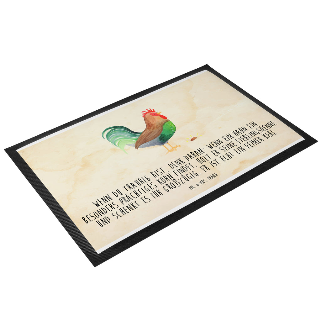Fußmatte Hahn mit Korn Hahn, Bauernhof, Korn, Henne, Eier, Natur Türvorleger, Schmutzmatte, Fußabtreter, Matte, Schmutzfänger, Fußabstreifer, Schmutzfangmatte, Türmatte, Motivfußmatte,  Haustürmatte, Vorleger  Bauernhof, Hoftiere, Landwirt, Landwirtin