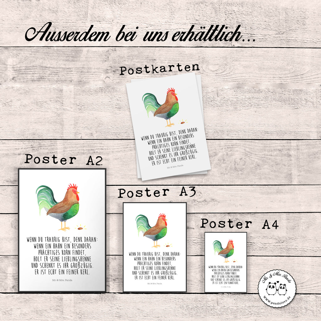 Poster Hahn mit Korn Poster, Wandposter, Bild, Wanddeko, Küchenposter, Kinderposter, Wanddeko Bild, Raumdekoration, Wanddekoration, Handgemaltes Poster, Mr. & Mrs. Panda Poster, Designposter, Kunstdruck, Posterdruck, Bauernhof, Hoftiere, Landwirt, Landwirtin, Hahn, Korn, Henne, Eier, Natur