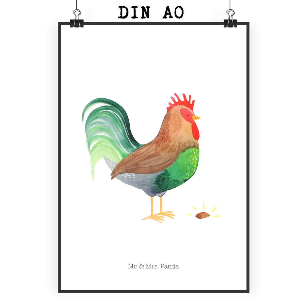 Poster Hahn mit Korn Poster, Wandposter, Bild, Wanddeko, Küchenposter, Kinderposter, Wanddeko Bild, Raumdekoration, Wanddekoration, Handgemaltes Poster, Mr. & Mrs. Panda Poster, Designposter, Kunstdruck, Posterdruck, Bauernhof, Hoftiere, Landwirt, Landwirtin, Hahn, Korn, Henne, Eier, Natur