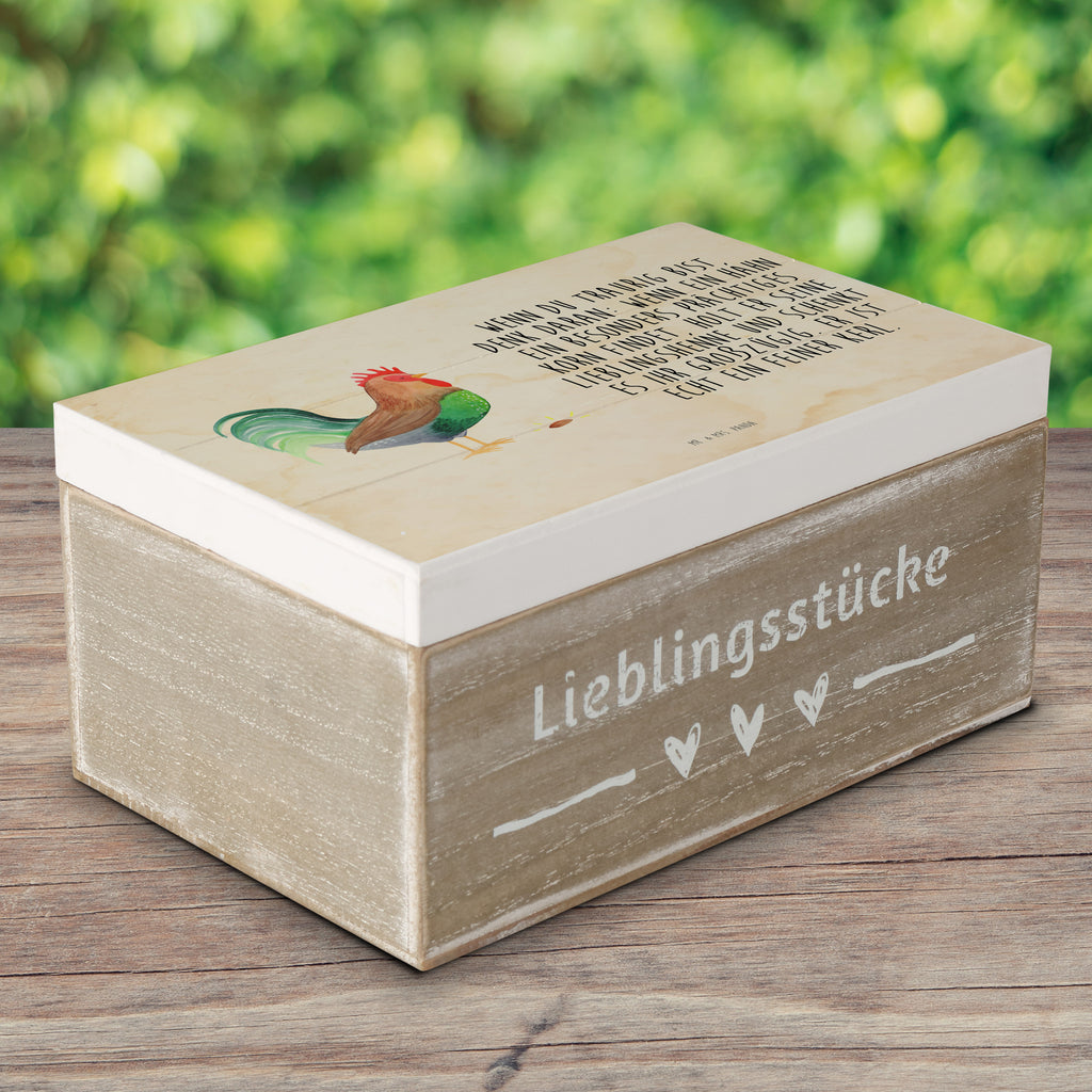 Holzkiste Hahn mit Korn Holzkiste, Kiste, Schatzkiste, Truhe, Schatulle, XXL, Erinnerungsbox, Erinnerungskiste, Dekokiste, Aufbewahrungsbox, Bauernhof, Hoftiere, Landwirt, Landwirtin, Hahn, Korn, Henne, Eier, Natur