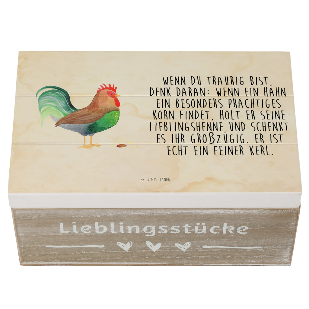 Holzkiste Hahn mit Korn Holzkiste, Kiste, Schatzkiste, Truhe, Schatulle, XXL, Erinnerungsbox, Erinnerungskiste, Dekokiste, Aufbewahrungsbox, Bauernhof, Hoftiere, Landwirt, Landwirtin, Hahn, Korn, Henne, Eier, Natur