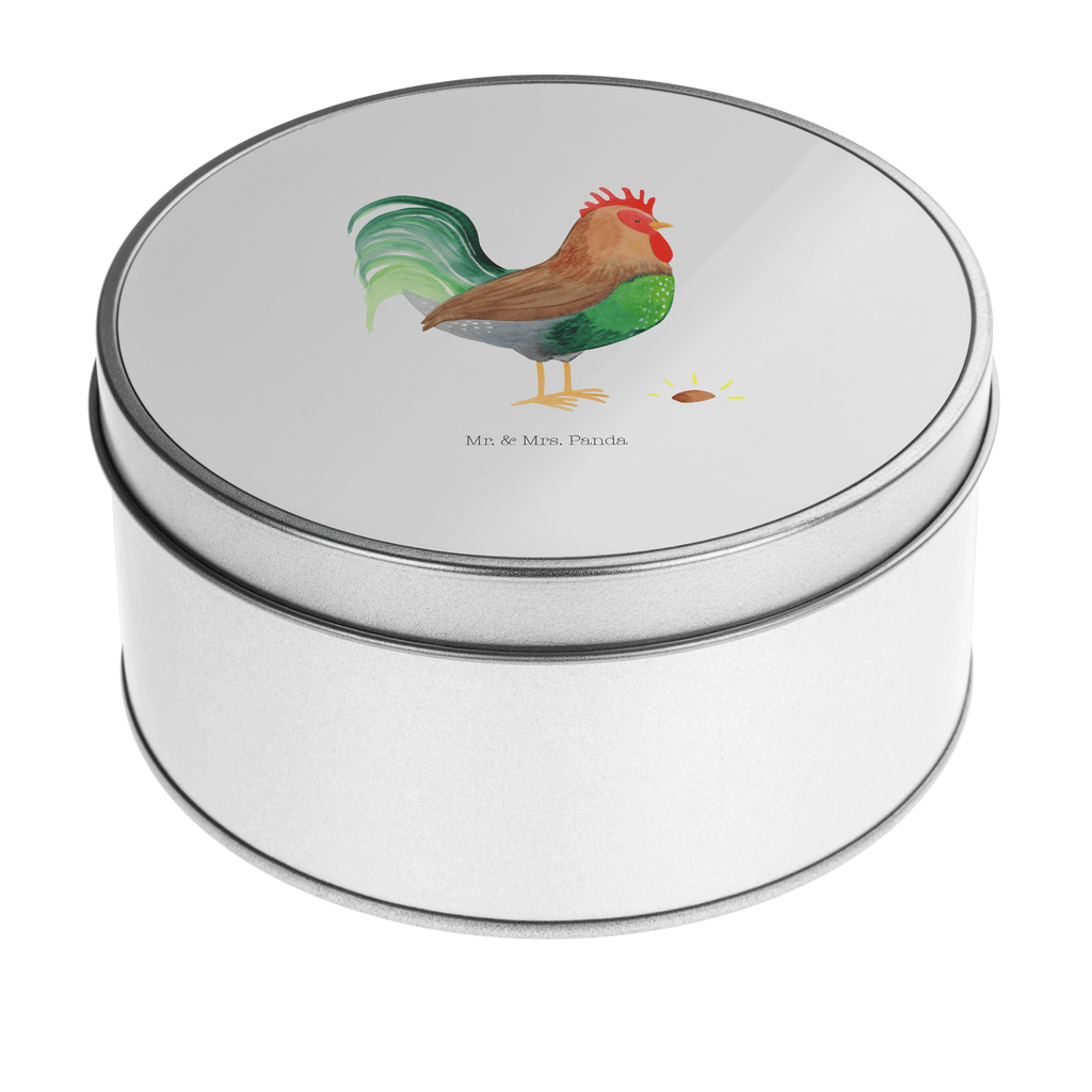 Blechdose rund Hahn mit Korn Metalldose, Keksdose, Dose, Vorratsdose, Geschenkbox, Bauernhof, Hoftiere, Landwirt, Landwirtin, Hahn, Korn, Henne, Eier, Natur