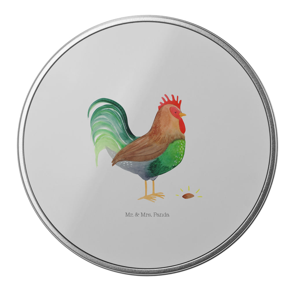 Blechdose rund Hahn mit Korn Metalldose, Keksdose, Dose, Vorratsdose, Geschenkbox, Bauernhof, Hoftiere, Landwirt, Landwirtin, Hahn, Korn, Henne, Eier, Natur