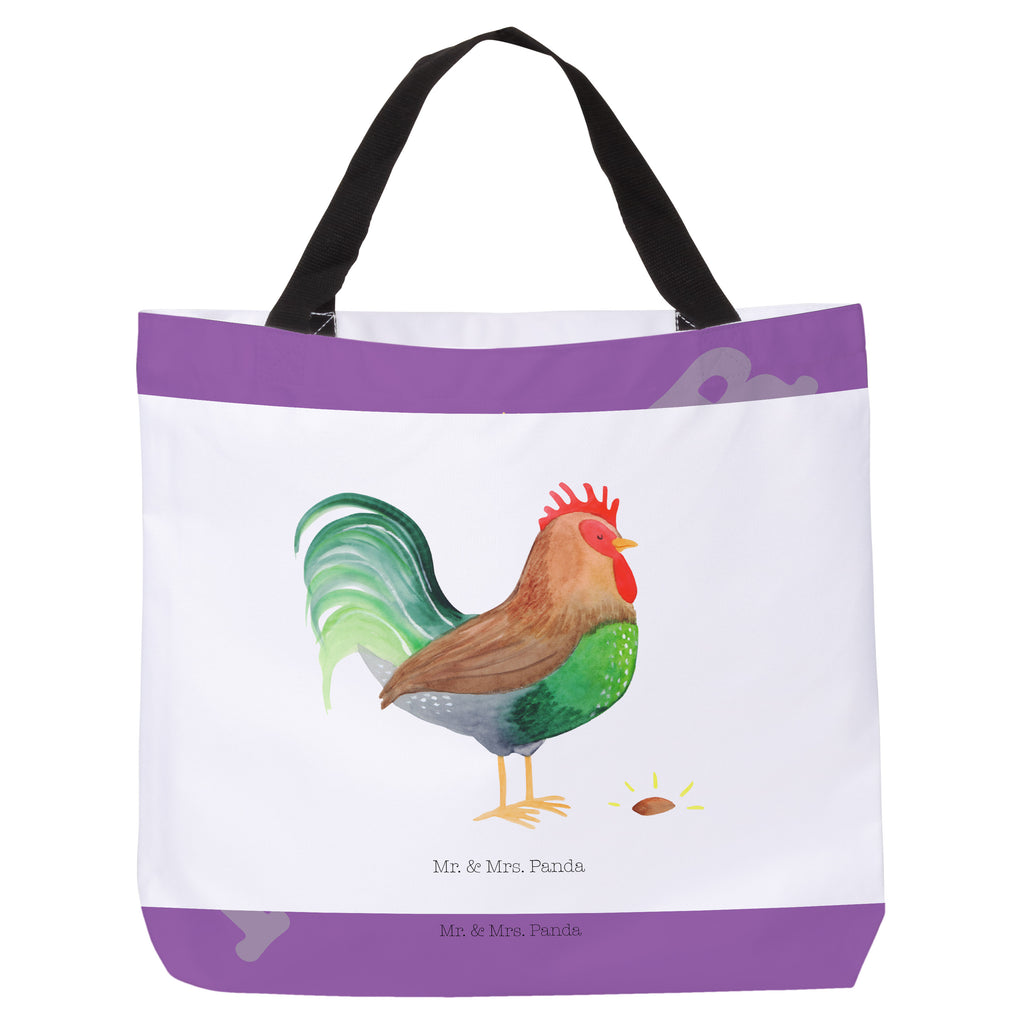 Shopper Hahn mit Korn Beutel, Einkaufstasche, Tasche, Strandtasche, Einkaufsbeutel, Shopper, Schultasche, Freizeittasche, Tragebeutel, Schulbeutel, Alltagstasche, Bauernhof, Hoftiere, Landwirt, Landwirtin, Hahn, Korn, Henne, Eier, Natur