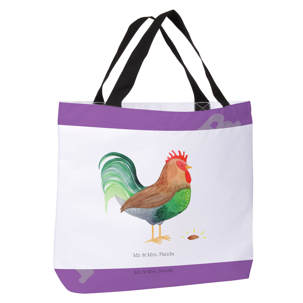 Shopper Hahn mit Korn Beutel, Einkaufstasche, Tasche, Strandtasche, Einkaufsbeutel, Shopper, Schultasche, Freizeittasche, Tragebeutel, Schulbeutel, Alltagstasche, Bauernhof, Hoftiere, Landwirt, Landwirtin, Hahn, Korn, Henne, Eier, Natur