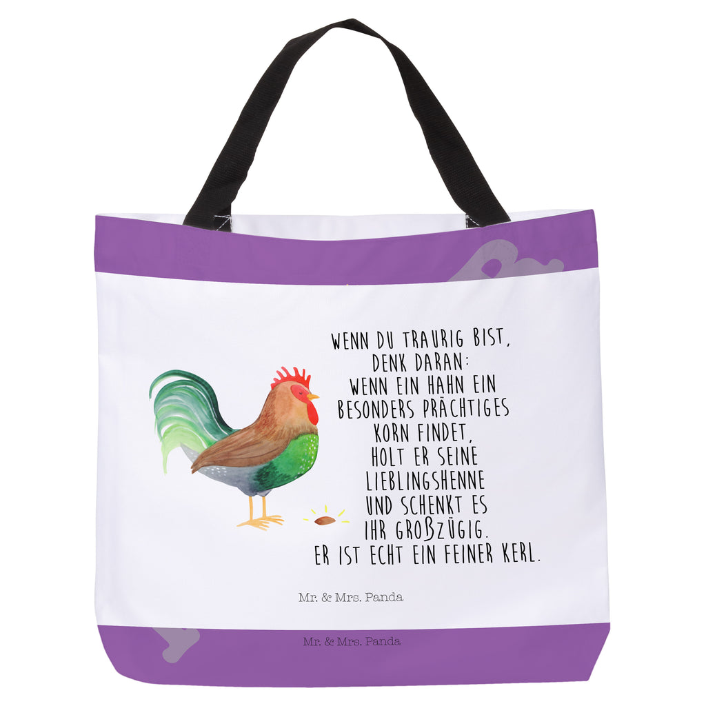 Shopper Hahn mit Korn Beutel, Einkaufstasche, Tasche, Strandtasche, Einkaufsbeutel, Shopper, Schultasche, Freizeittasche, Tragebeutel, Schulbeutel, Alltagstasche, Bauernhof, Hoftiere, Landwirt, Landwirtin, Hahn, Korn, Henne, Eier, Natur