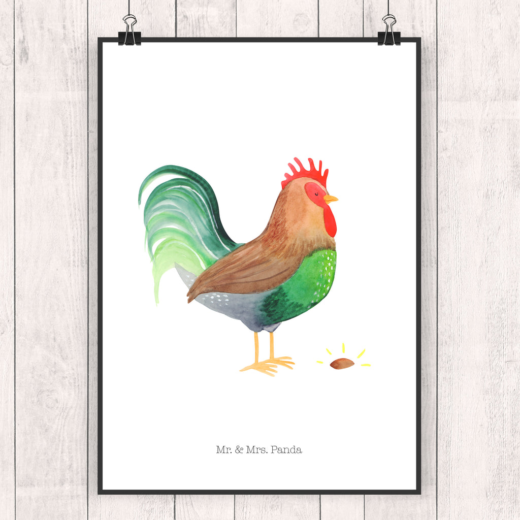 Poster Hahn mit Korn Poster, Wandposter, Bild, Wanddeko, Küchenposter, Kinderposter, Wanddeko Bild, Raumdekoration, Wanddekoration, Handgemaltes Poster, Mr. & Mrs. Panda Poster, Designposter, Kunstdruck, Posterdruck, Bauernhof, Hoftiere, Landwirt, Landwirtin, Hahn, Korn, Henne, Eier, Natur