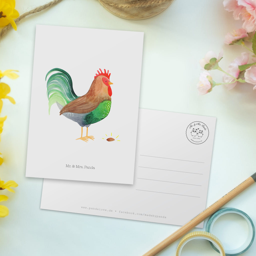 Postkarte Hahn mit Korn Geschenkkarte, Grußkarte, Karte, Einladung, Ansichtskarte, Geburtstagskarte, Einladungskarte, Dankeskarte, Bauernhof, Hoftiere, Landwirt, Landwirtin, Hahn, Korn, Henne, Eier, Natur