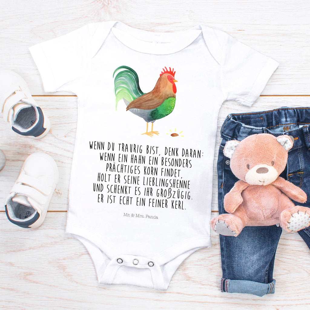Organic Baby Body Hahn mit Korn Babykleidung, Babystrampler, Strampler, Wickelbody, Baby Erstausstattung, Junge, Mädchen, Bauernhof, Hoftiere, Landwirt, Landwirtin, Hahn, Korn, Henne, Eier, Natur