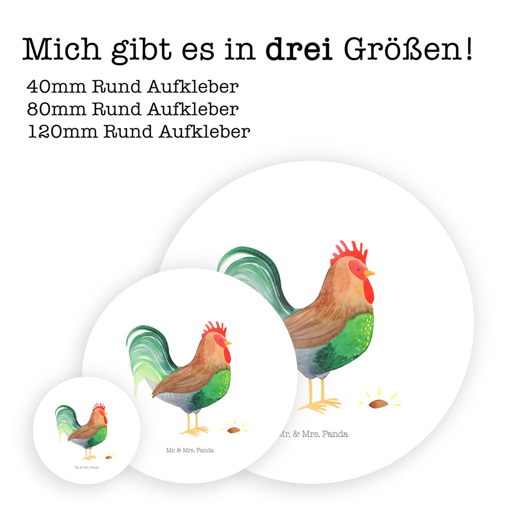 40mm Rund Aufkleber Hahn mit Korn Sticker, Aufkleber, Etikett, Bauernhof, Hoftiere, Landwirt, Landwirtin, Hahn, Korn, Henne, Eier, Natur