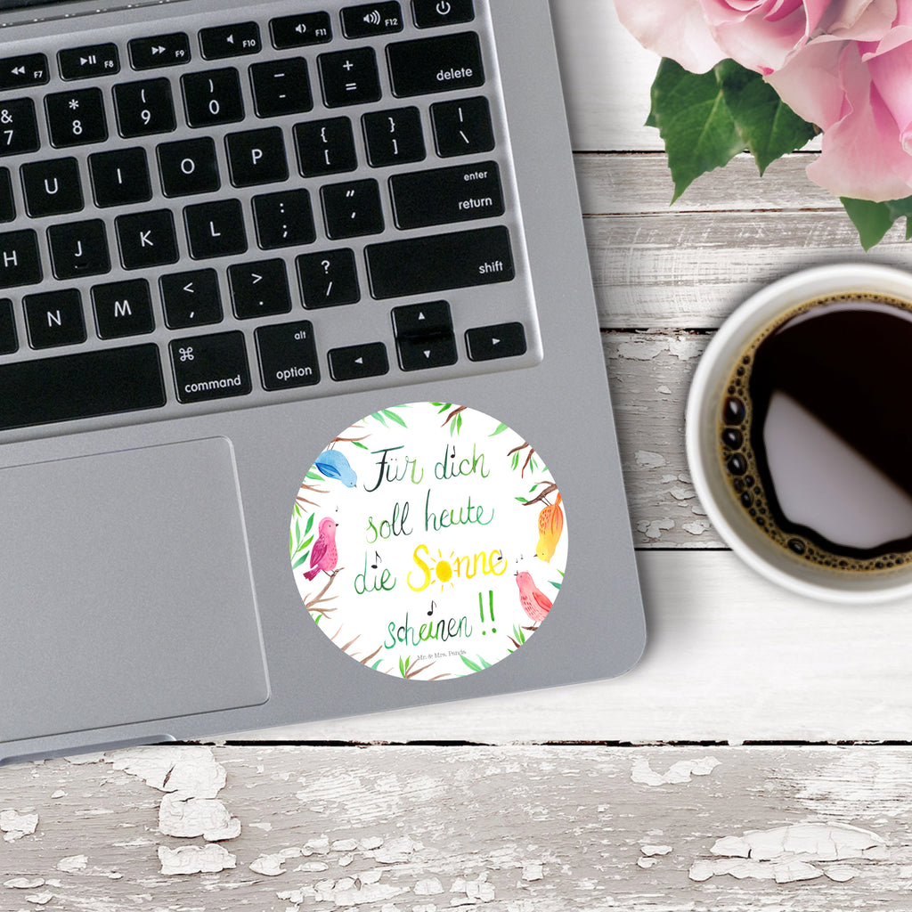 80mm Rund Aufkleber Vögel Sonne Sticker, Aufkleber, Etikett, Blumen Deko, Frühlings Deko, Sommer Deko, Dekoration, positive Botschaft, Naturliebhaber, Outdoor, Natur, Abenteuer