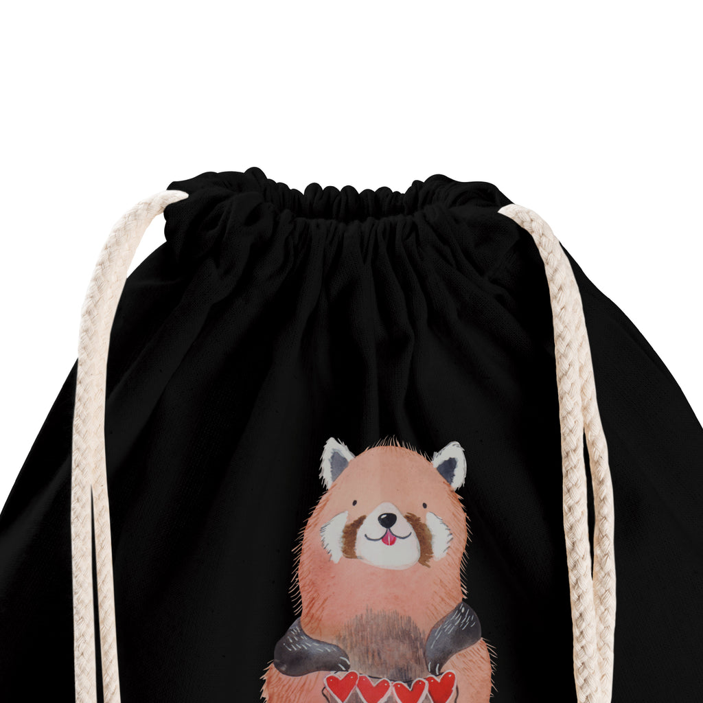 Sportbeutel Roter Panda Turnbeutel, Beutel, Sporttasche, Tasche, Stoffbeutel, Tiermotive, Gute Laune, lustige Sprüche, Tiere, Panda, Liebe, Rot, Herz, Liebling, Lieblingsmensch