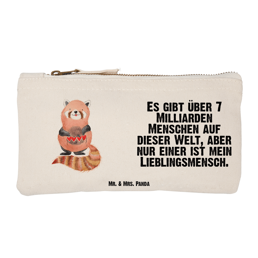 Schminktasche Roter Panda Schminktasche, Kosmetiktasche, Kosmetikbeutel, Stiftemäppchen, Etui, Federmappe, Makeup, XXL, Schminketui, Kosmetiketui, Schlamperetui, Tiermotive, Gute Laune, lustige Sprüche, Tiere, Panda, Liebe, Rot, Herz, Liebling, Lieblingsmensch