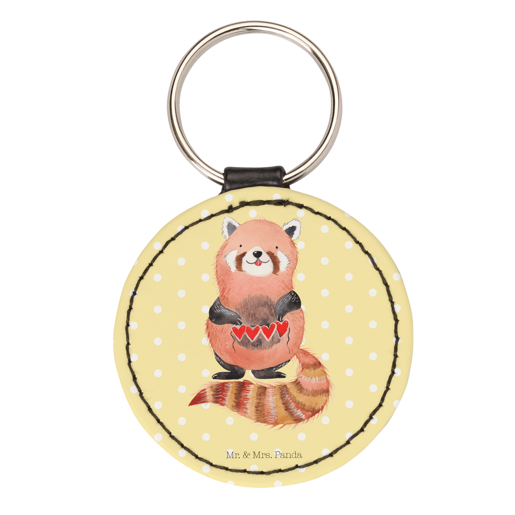 Rund Schlüsselanhänger Roter Panda Schlüsselanhänger, Anhänger, Taschenanhänger, Glücksbringer, Schutzengel, Tiermotive, Gute Laune, lustige Sprüche, Tiere, Panda, Liebe, Rot, Herz, Liebling, Lieblingsmensch