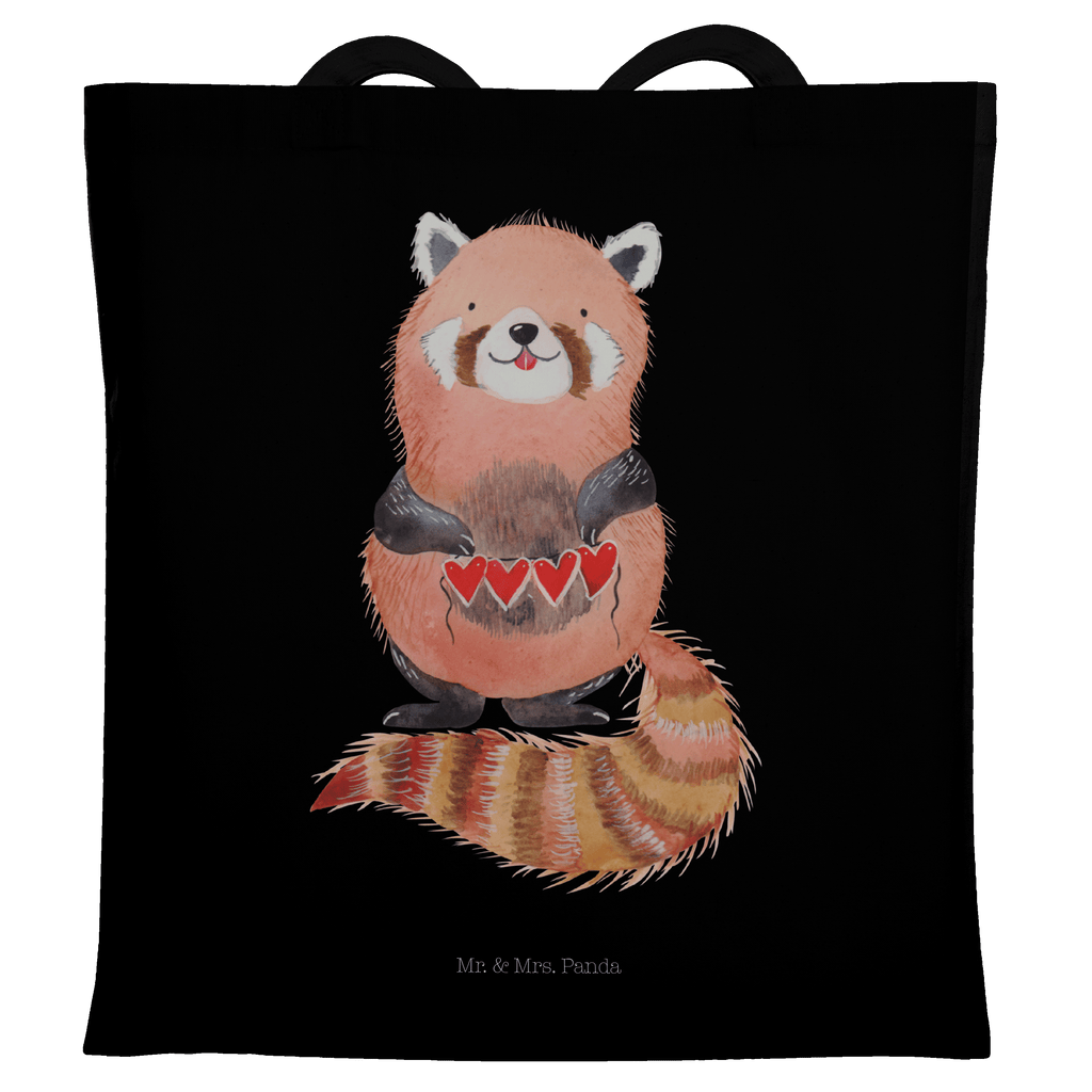 Tragetasche Roter Panda Beuteltasche, Beutel, Einkaufstasche, Jutebeutel, Stoffbeutel, Tiermotive, Gute Laune, lustige Sprüche, Tiere, Panda, Liebe, Rot, Herz, Liebling, Lieblingsmensch