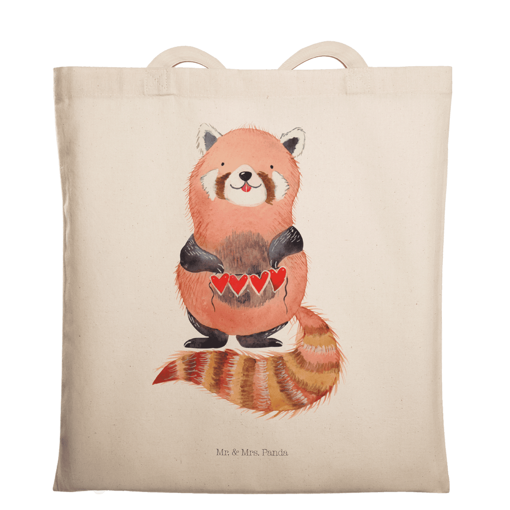 Tragetasche Roter Panda Beuteltasche, Beutel, Einkaufstasche, Jutebeutel, Stoffbeutel, Tiermotive, Gute Laune, lustige Sprüche, Tiere, Panda, Liebe, Rot, Herz, Liebling, Lieblingsmensch