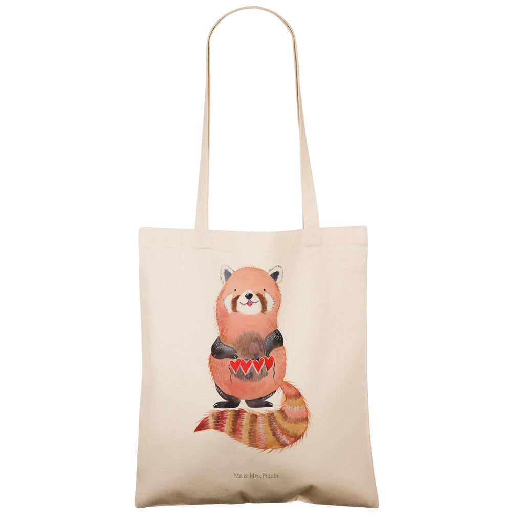 Tragetasche Roter Panda Beuteltasche, Beutel, Einkaufstasche, Jutebeutel, Stoffbeutel, Tiermotive, Gute Laune, lustige Sprüche, Tiere, Panda, Liebe, Rot, Herz, Liebling, Lieblingsmensch