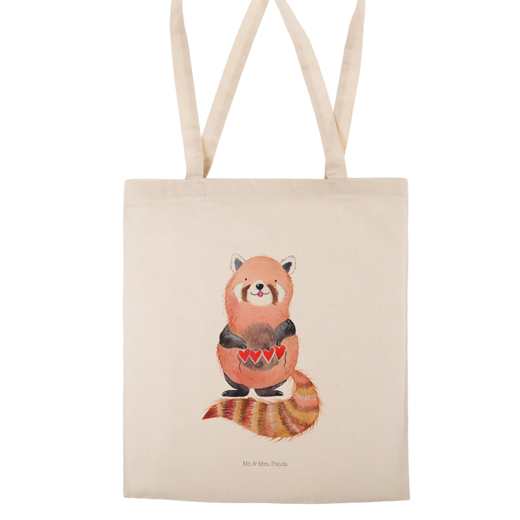 Tragetasche Roter Panda Beuteltasche, Beutel, Einkaufstasche, Jutebeutel, Stoffbeutel, Tiermotive, Gute Laune, lustige Sprüche, Tiere, Panda, Liebe, Rot, Herz, Liebling, Lieblingsmensch
