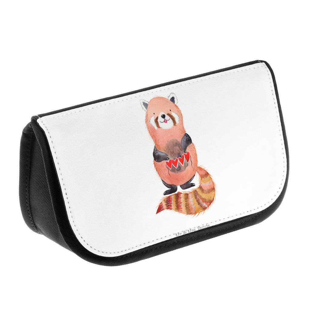 Kosmetiktasche Roter Panda Kosmetikbeutel, Kulturtasche, Kulturbeutel, Schminktasche, Make-Up Tasche, Tiermotive, Gute Laune, lustige Sprüche, Tiere, Panda, Liebe, Rot, Herz, Liebling, Lieblingsmensch
