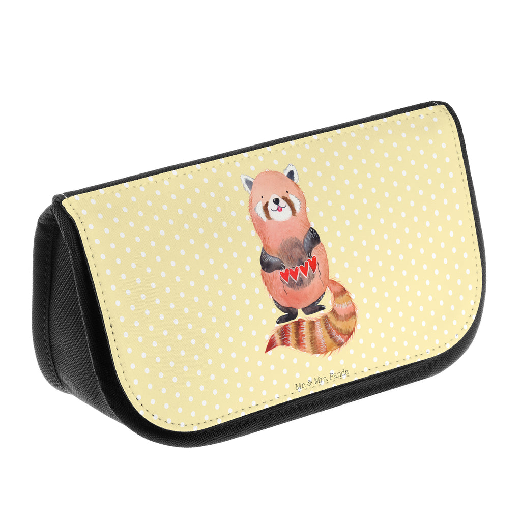 Kosmetiktasche Roter Panda Kosmetikbeutel, Kulturtasche, Kulturbeutel, Schminktasche, Make-Up Tasche, Tiermotive, Gute Laune, lustige Sprüche, Tiere, Panda, Liebe, Rot, Herz, Liebling, Lieblingsmensch