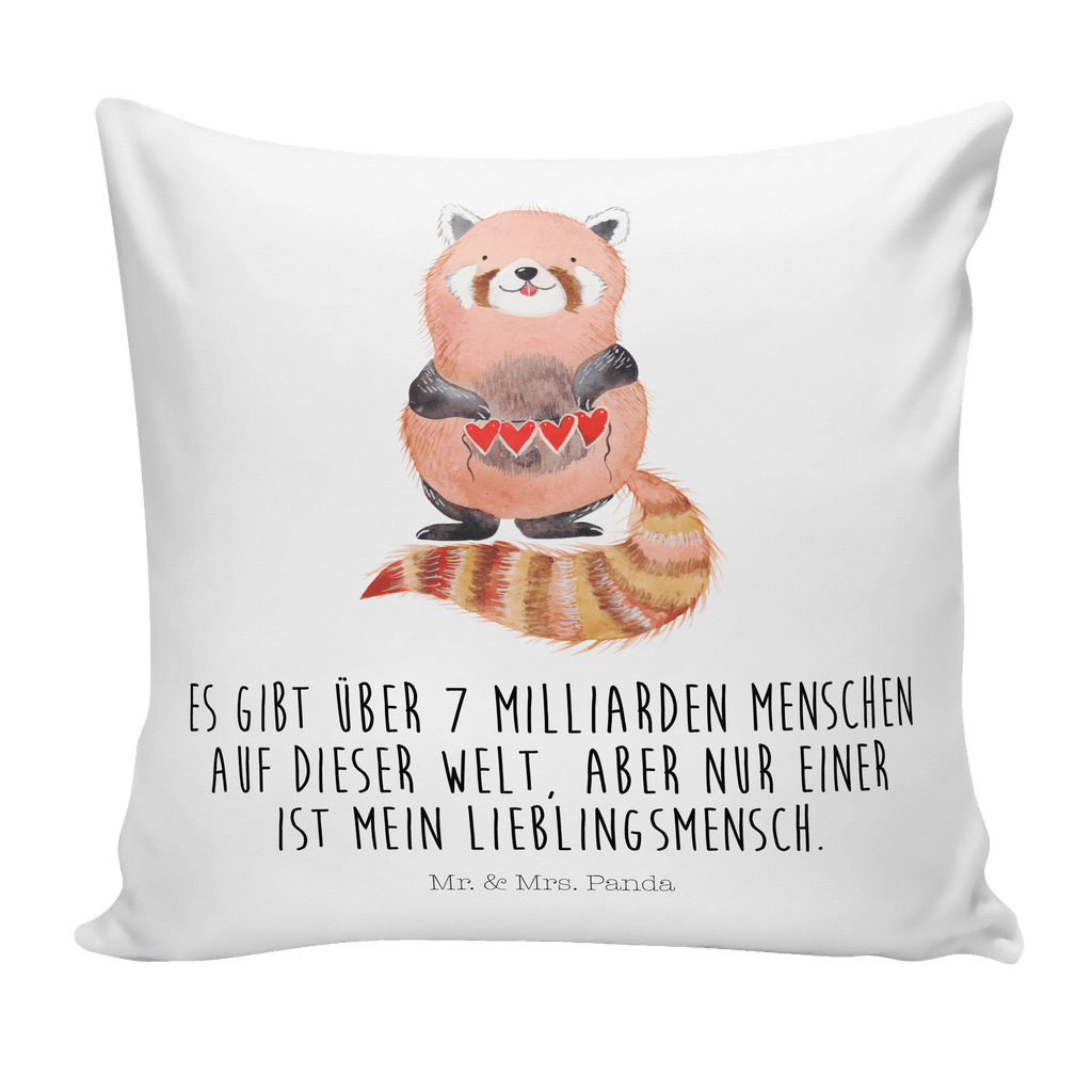 40x40 Kissen Roter Panda Kissenhülle, Kopfkissen, Sofakissen, Dekokissen, Motivkissen, Tiermotive, Gute Laune, lustige Sprüche, Tiere, Panda, Liebe, Rot, Herz, Liebling, Lieblingsmensch