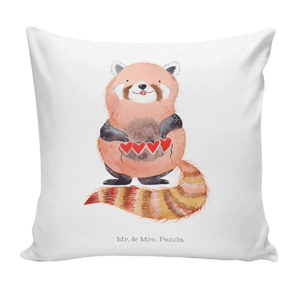 40x40 Kissen Roter Panda Kissenhülle, Kopfkissen, Sofakissen, Dekokissen, Motivkissen, Tiermotive, Gute Laune, lustige Sprüche, Tiere, Panda, Liebe, Rot, Herz, Liebling, Lieblingsmensch